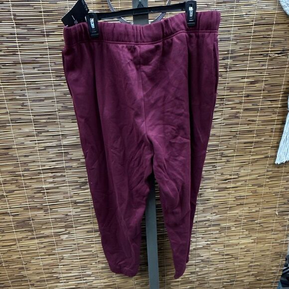 ID Ideology Womens Plus Size Solid Fleece Jogger Pants Malbec 1X - Picture 3 of 3